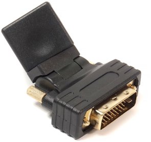 Перехідник HDMI AF to DVI (24+1) AM PowerPlant, Black (360 градусів)