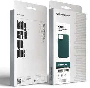 Фото: Чохол ArmorStandart for Apple iPhone 15 - FAKE Leather Case Sequoia Green (ARM76291) № 5 | KTC