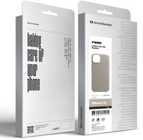 Фото: Чохол ArmorStandart for Apple iPhone 15 - FAKE Leather Case Grey (ARM76289) № 5 | KTC