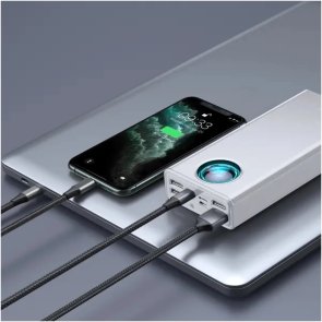 Батарея універсальна Baseus Amblight 30000mAh 65W White with USB-C (PPLG000102)