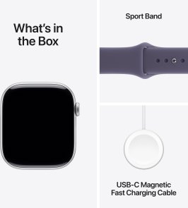 Смарт годинник Apple Watch Series 11 GPS - 46mm Silver Aluminium Case with Purple Fog Sport Band - S/M (MEV94)