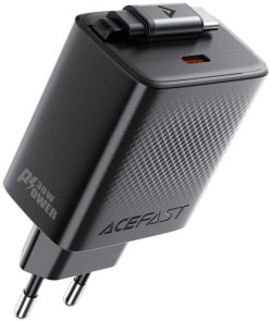Зарядний пристрій Acefast A110 30W Black with Retractable Cable (6974316283942)