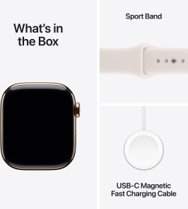 Смарт годинник Apple Watch 11 GPS LTE 46mm - Gold Titanium Case with Light Blush Sport Band - M/L (MFD64)