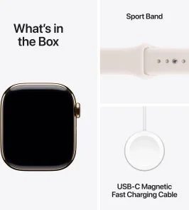 Фото: Смарт годинник Apple Watch 11 GPS LTE 46mm - Gold Titanium Case with Light Blush Sport Band - M/L (MFD64) № 8 | KTC