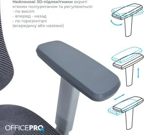 Фото: Крісло OfficePro Atlas OC630-G-DG-DG Gray/Dark Gray № 16 | KTC