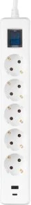 Фото: Мережевий фільтр 2E SP515M3USBWH 5/3m 2xUSB White (2E-SP515M3USBWH) № 3 | KTC