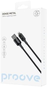 Кабель Proove Dense Metal 2.4A AM / Lightning 2m Black (CCDM20001121)