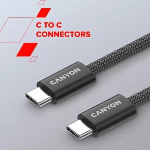 Кабель Canyon OnWire 60MG 60W Type-C / Type-C 1m Black (CND-CCMG60AB15B)