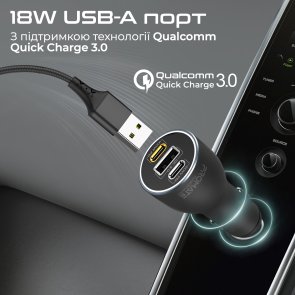 Автомобільний зарядний пристрій Promate PowerDrive-120 Black (6959144062426)
