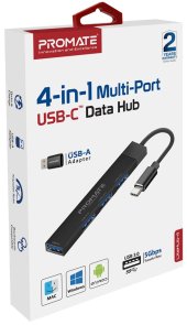 USB-хаб Promate LiteHub-4 Black (6959144059587)