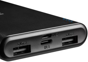 Батарея універсальна Canyon PB-108 10000mAh, 2xUSB, Black