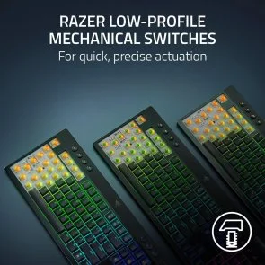 Фото: Клавіатура Razer BlackWidow V4 Low-Profile TKL HyperSpeed Orange Switch WL/BT/USB (RZ03-05450700-R3M1) № 6 | KTC