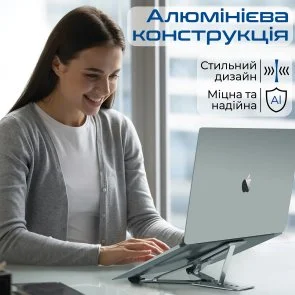 Фото: Підставка для ноутбука Promate Pocketmount Grey (6959144059464) № 3 | KTC