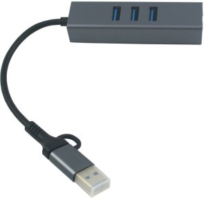 Хаб USB 3.0/Type-C Dynamode DM-AD-GLAN-U3