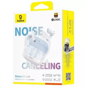 Гарнітура вакуумна Baseus Bowie M2s Pro TWS Bluetooth, White