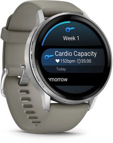 Смарт годинник Garmin Venu 4 - 45 mm Silver with Silver Gray Silicone Band (010-03014-01)