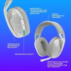 Фото: Гарнітура Logitech G321 Lightspeed White (981-001569) № 8 | KTC