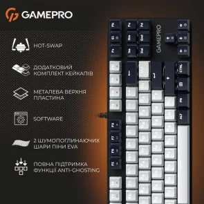 Фото: Клавіатура GamePro Genesis Metallic MK110B Red Switches Black № 20 | KTC