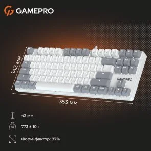 Фото: Клавіатура GamePro Genesis Metallic MK110W Red Switches White № 18 | KTC