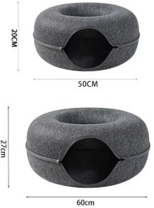 Інтерактивний тунель-лежанка для тварин Lapka M Grey (LPK-05-01)