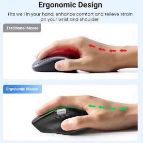 Миша UGREEN M751 Ergonomic Contoured-Shape Wireless Black (45792)