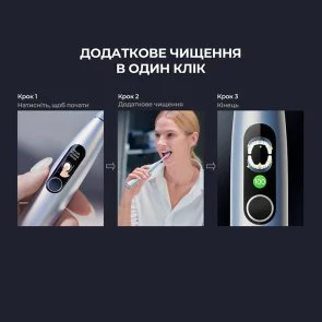 Фото: Електрична зубна щітка Oclean X Plus Pro Digital Silver + Travel case (6970810556179) № 5 | KTC