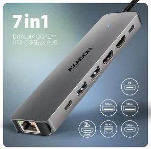 Фото: USB-хаб Axagon HMC-7HX2 Grey № 3 | KTC