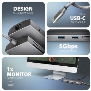 USB-хаб Axagon HMC-8HLSA Grey