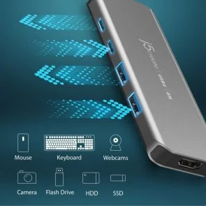 Фото: USB-хаб J5create 5in1 JCH453-N Space Grey № 6 | KTC