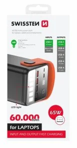 Фото: Батарея універсальна SWISSTEN POWER LINE BANK 60000mAh 65W Black (8595217481299) № 3 | KTC
