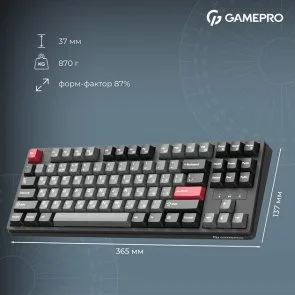 Фото: Клавіатура GamePro Asgard Ragnar MK285BK WL/BT/USB Black № 17 | KTC
