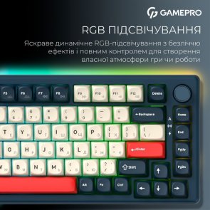 Клавіатура, GamePro Asgard Yord MK266BL WL/BT/USB, Blue ( Gaming )