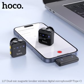 Радіосистема Hoco L17 Lightning/Type-C Black (6942007645997)