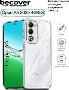 Фото: Чохол BeCover for Oppo A5 2025 4G/5G - Transparancy (713882) № 2 | KTC