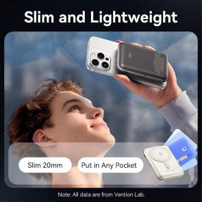 Батарея універсальна Vention FHNB0 10000mAh 20W/Qi 15W Black