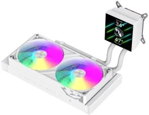 Фото: Система рідинного охолодження Gamemax GLACIER 240 LCD WH № 6 | KTC