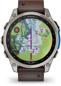  Смарт годинник Garmin D2 Mach 2 - 47 mm Titanium with Oxford Brown Leather Band (010-02904-31)