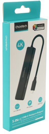 USB-хаб Choetech HUB-M80-BK 5in1 Black