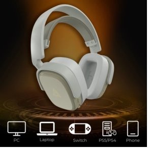 Гарнітура Ajazz AHM09 Max WL/BT Gray/White (AHM09-MAX-GW)