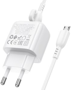 Зарядний пристрій BOROFONE BAS41A Potential 2A White with AM/MicroUSB (6941991113765)