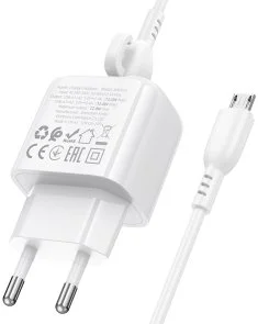 Фото: Зарядний пристрій BOROFONE BAS41A Potential 2A White with AM/MicroUSB (6941991113765) № 6 | KTC