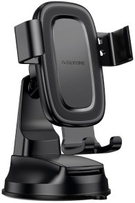 Кріплення для мобільного телефону BOROFONE BH130 Follower Gravity Car Holder Black (6941991121289)
