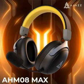 Фото: Гарнітура Ajazz AHM08 Max WL/BT Black/Grey/Yellow (AHM08-MAX-BGY) № 6 | KTC