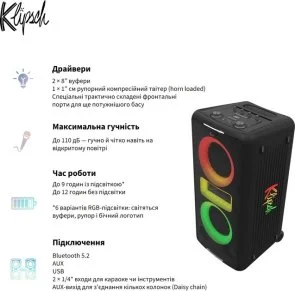 Фото: Акустика для вечірок Klipsch New York Black (1073423) № 8 | KTC