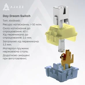 Фото: Клавіатура Ajazz AK650 Day Dream Switches ENG/UKR USB Gradient Black/Grey (AK650-DD-BG) № 8 | KTC