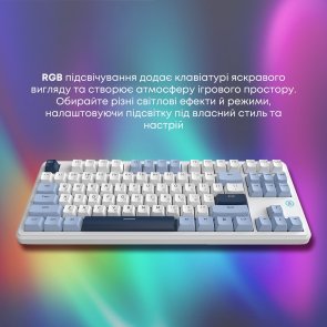 Клавіатура Ajazz AK870 V2 Flying Fish Switch ENG/UKR USB Blue/White/Blue (AK870-V2-FF-BWB)