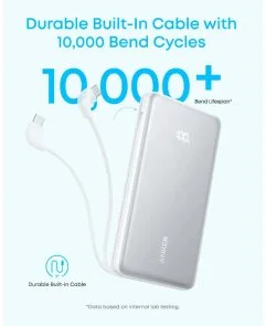 Фото: Батарея універсальна Anker 10000mAh 22.5W Built-In USB-C Cable Black (A110DH11) № 5 | KTC