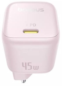 Зарядний пристрій Baseus PicoGo 45W GaN Baby Pink (P10176800413-00)