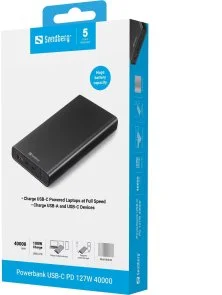 Фото: Батарея універсальна Sandberg USB-C PD 100W 40000mAh (420-63) № 3 | KTC