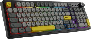 Клавіатура, Ajazz AF98 Plus ENG/UKR USB/WL/BT, Black/Gray/Yellow ( Gaming )